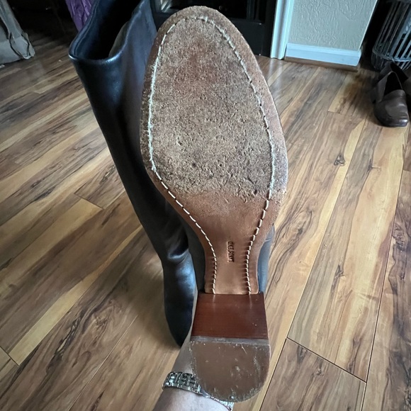 Lands End 8 Black Tall Leather Stanton Pull On Boot, 3.5” heel - Picture 6 of 9